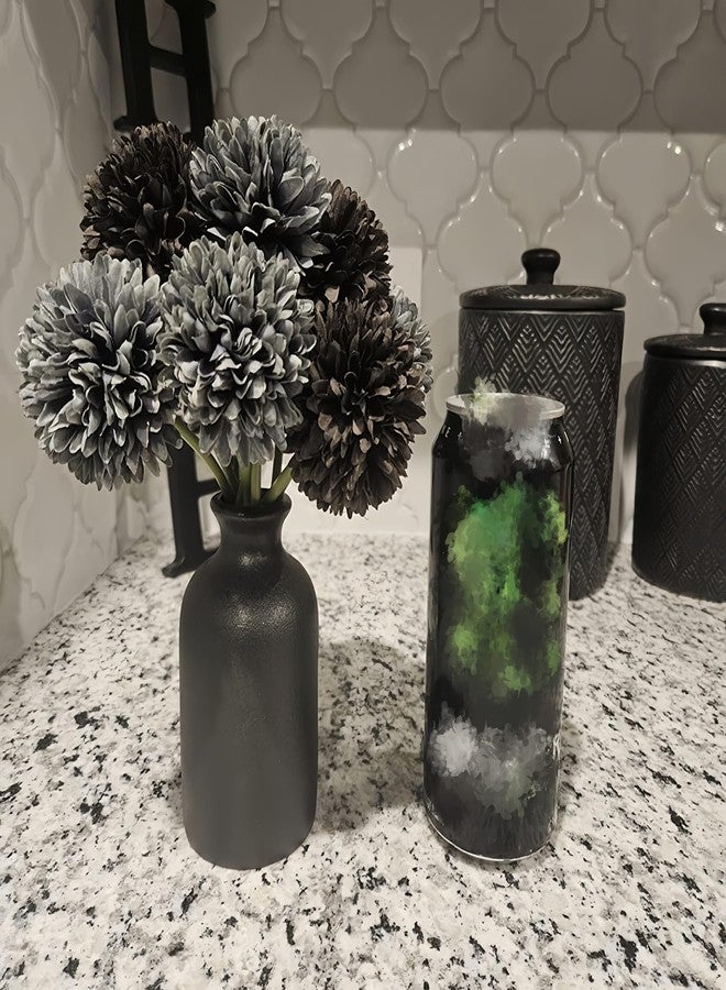 OTDCGI Ceramic Black Small Vase, Dry Flower Vases Minimalism Style for Modern Table Shelf Fit Fireplace Bedroom Kitchen Living Room Home Decor (Black, Small) - Image 2